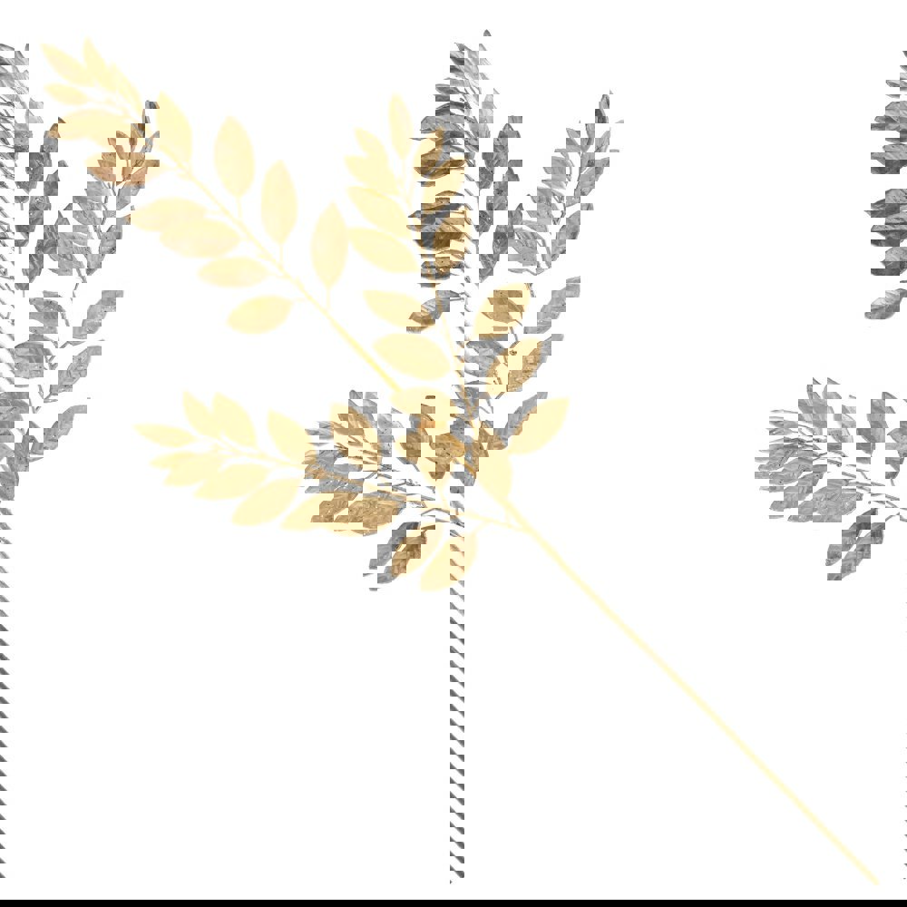 Изображение товара Новогоднее украшение Ветка 3x79x29 см золотое с мерцающими листьями