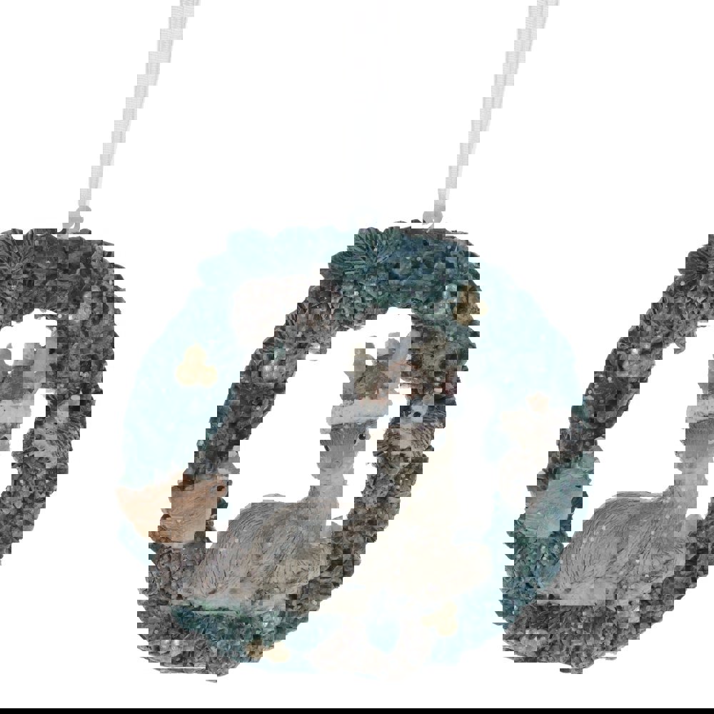 Изображение товара Новогоднее украшение Олень 6x10.5x13 см зеленое праздничное изделие