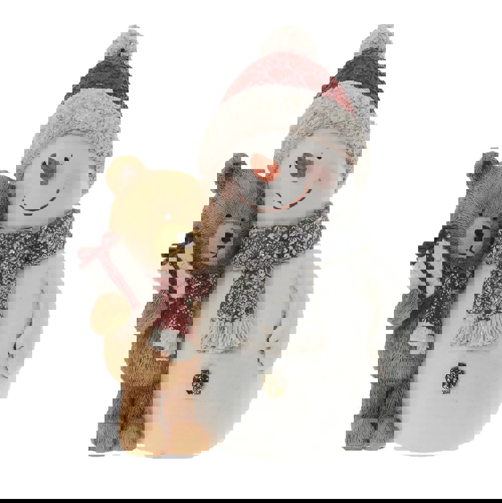 Изображение товара Новогоднее украшение Снеговик 10x20x15 см красное яркое праздничное украшение