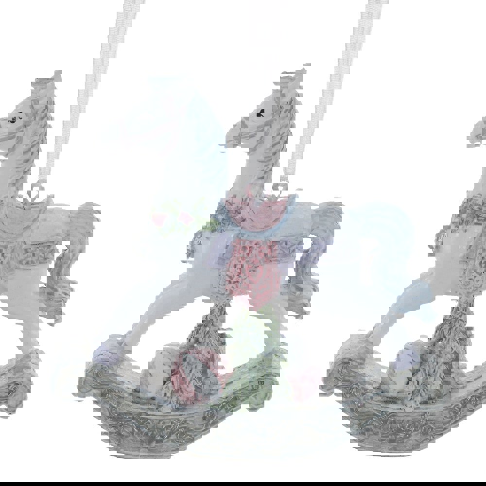 Изображение товара Новогоднее украшение Лошадка 2x7x8 см цвет розовый