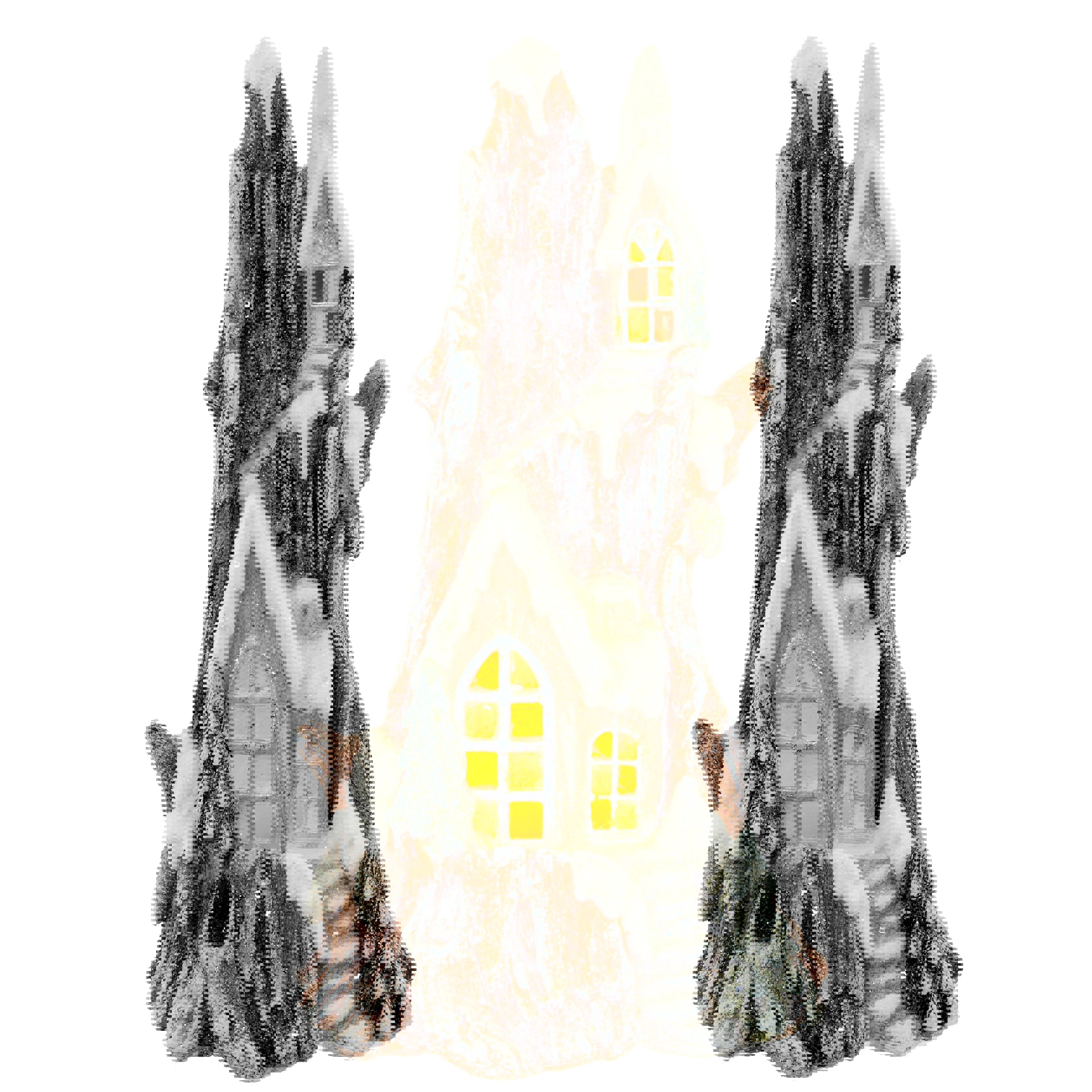 Изображение товара Новогодний домик 22x44x26 см с подсветкой коричневый для праздничного декора