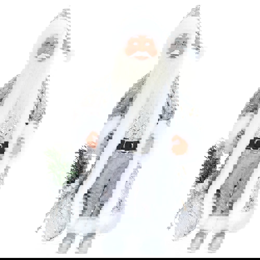 Изображение товара Новогоднее украшение Дед Мороз Jiangsu Holly Everlasting Inc 8x31x22 см цвет серебряный