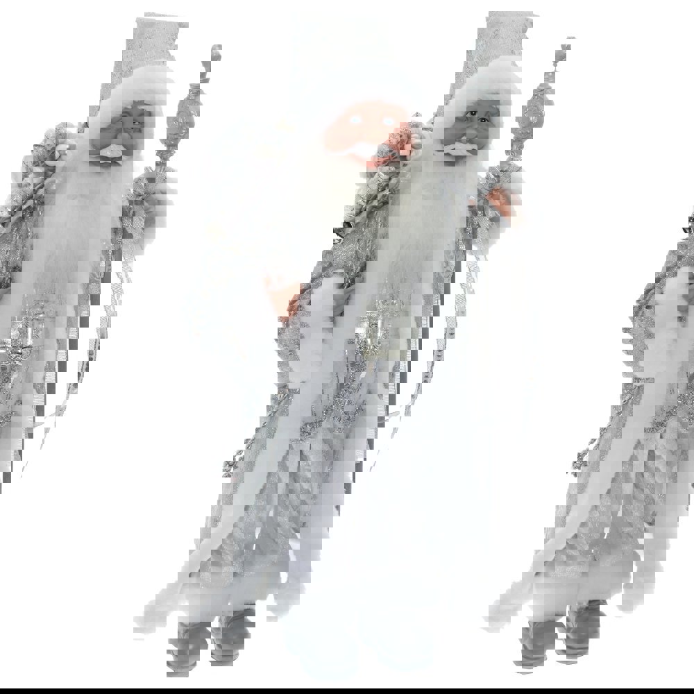 Изображение товара Новогоднее украшение Дед Мороз Jiangsu Holly Everlasting Inc 15x44x25 см цвет серебряный