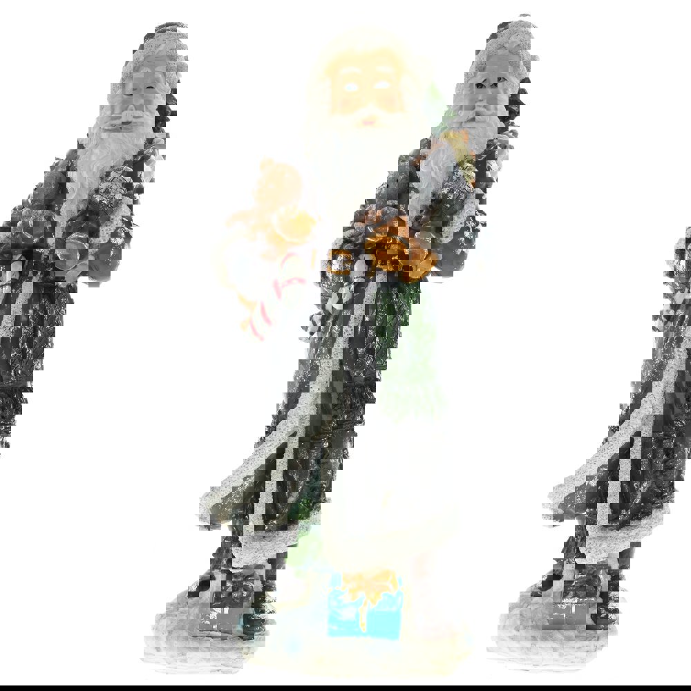 Изображение товара Новогодняя фигурка Дед Мороз серебряная 18.5x45x21 см для праздничного декора