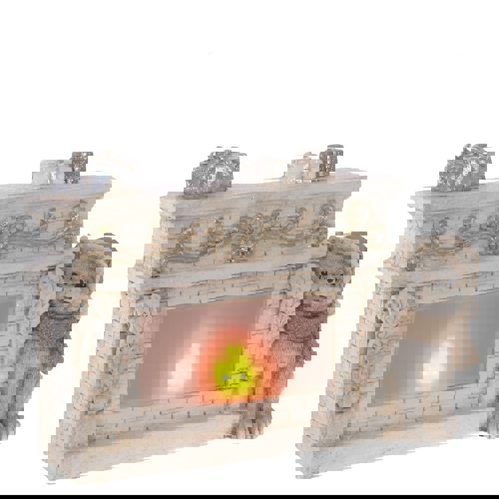Изображение товара Новогоднее украшение Камин 13x29x41 см с подсветкой бежевое