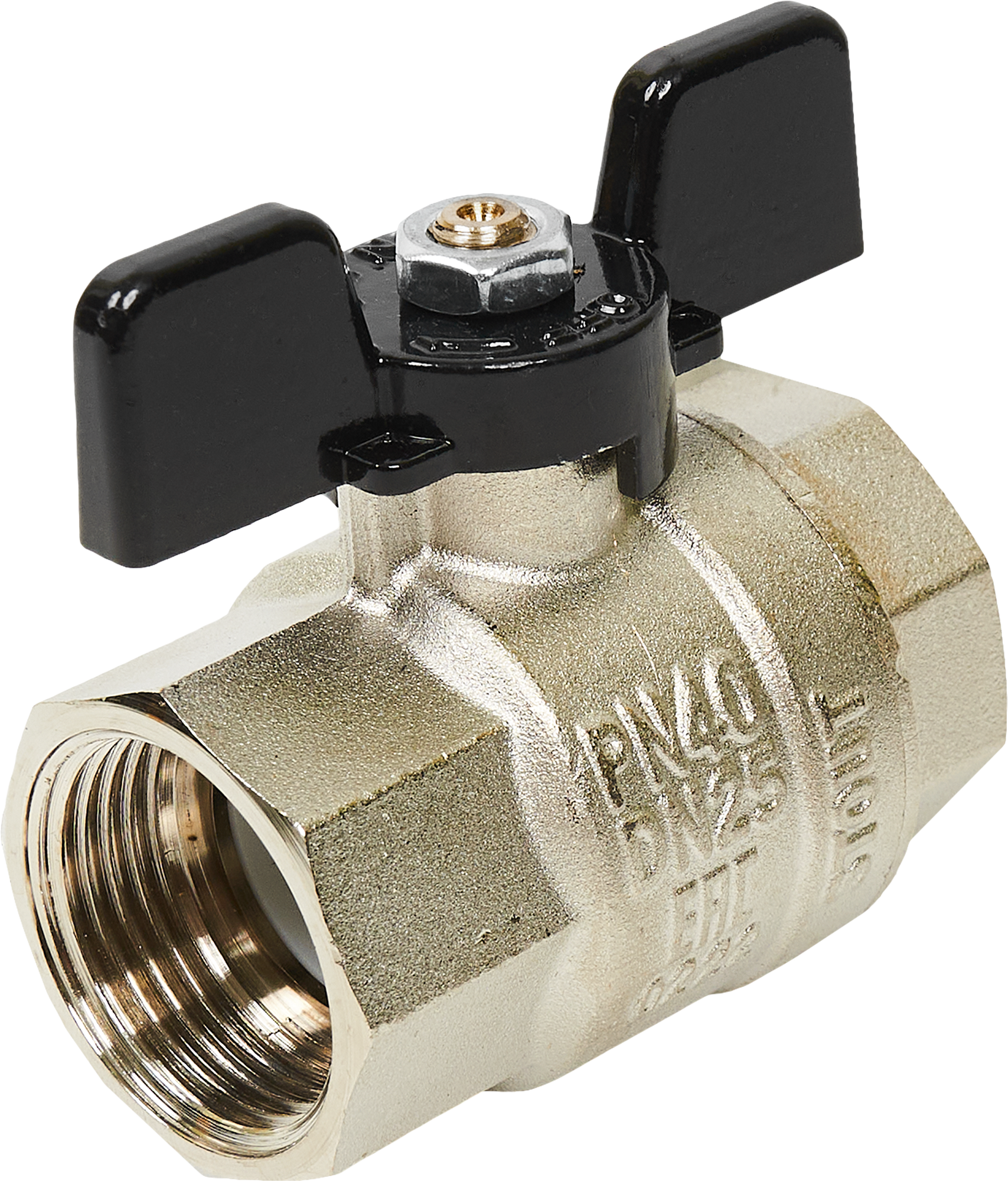 Изображение товара Кран шаровой Stout 1 дюйм латунь с бабочкой для воды Италия