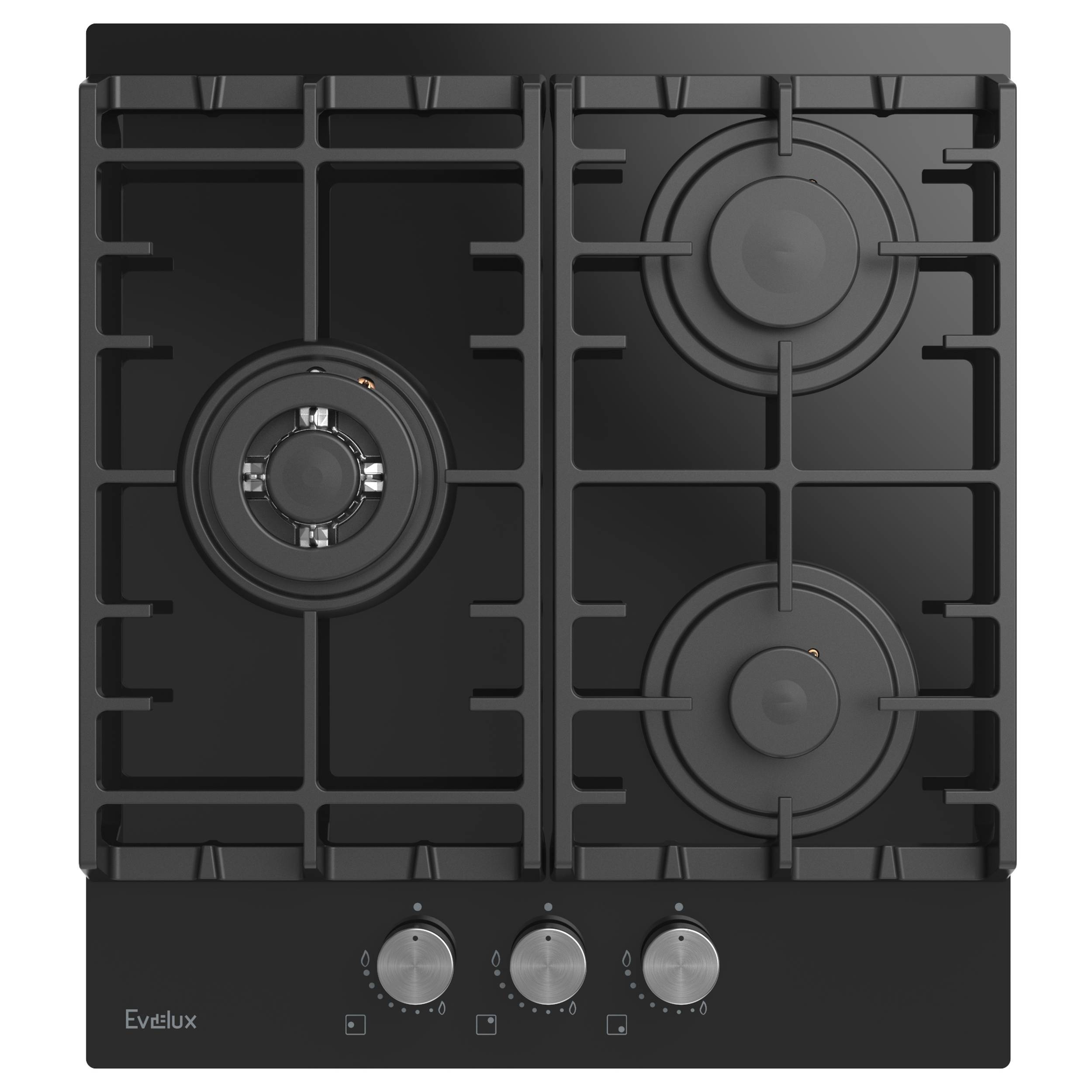 Изображение товара Газовая варочная панель Evelux HEG 450 BG 3 конфорки черный 45 см