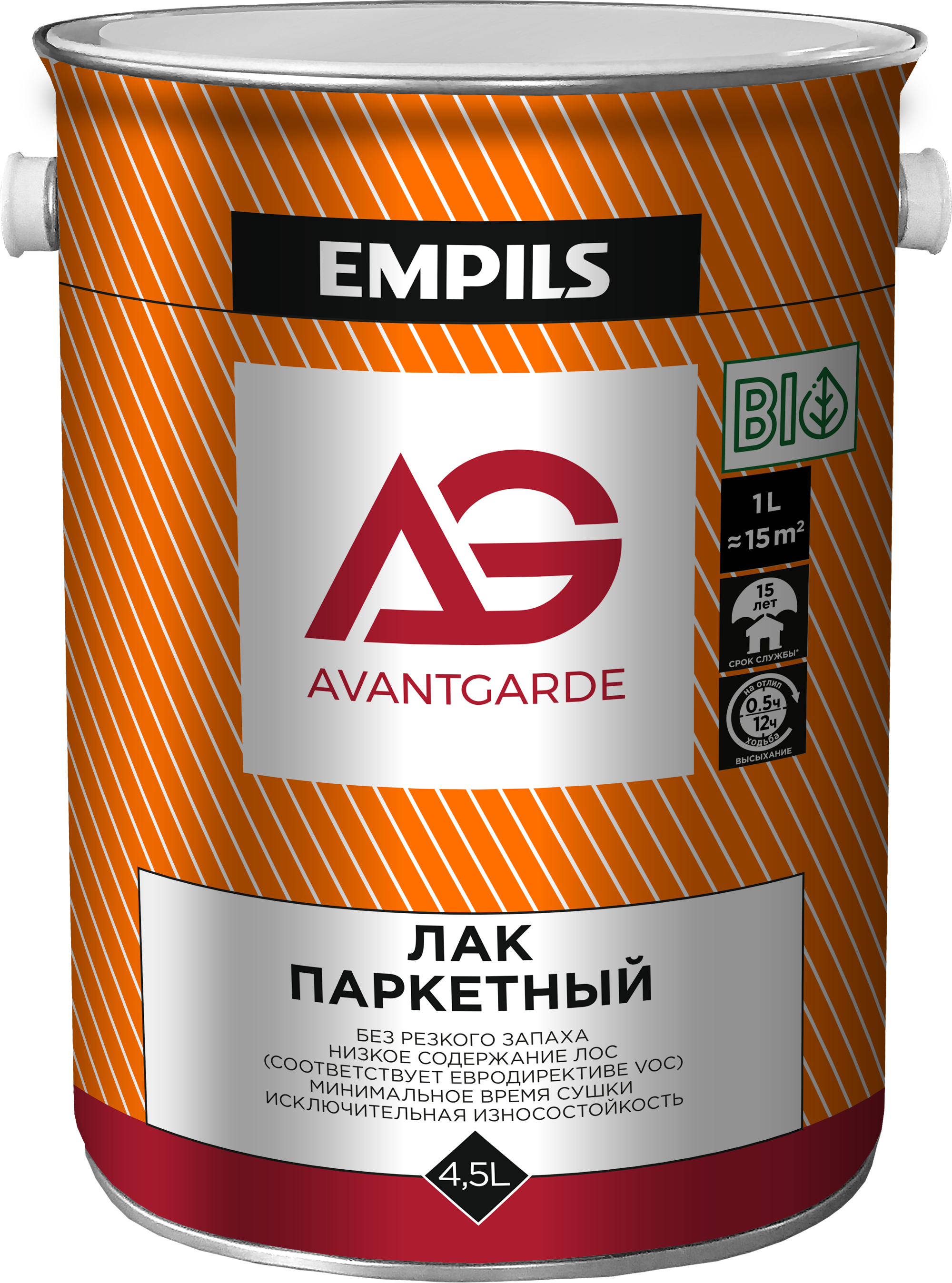 Изображение товара Лак паркетный AvantGarde полуматовый бесцветный 4.5 л