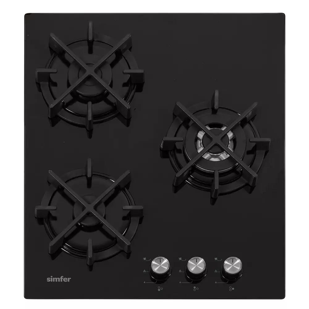 Изображение товара Газовая варочная панель Simfer H45N35B571 45 см 3 конфорки цвет черный