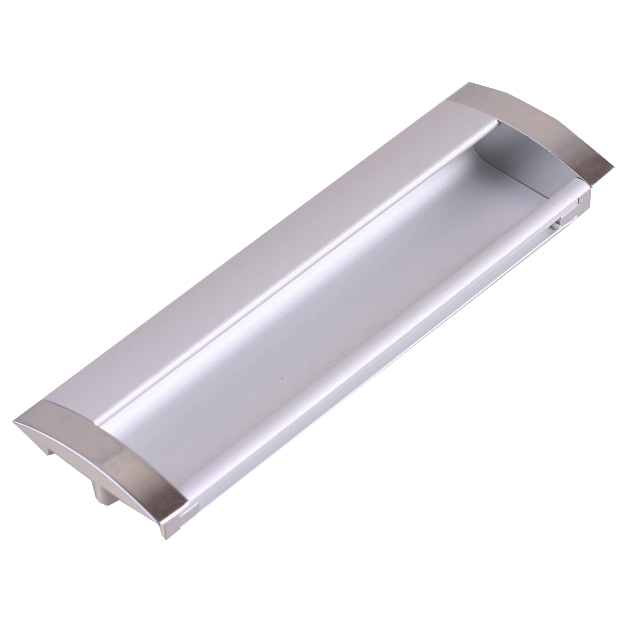 Мебельная ручка врезная серый 128 мм