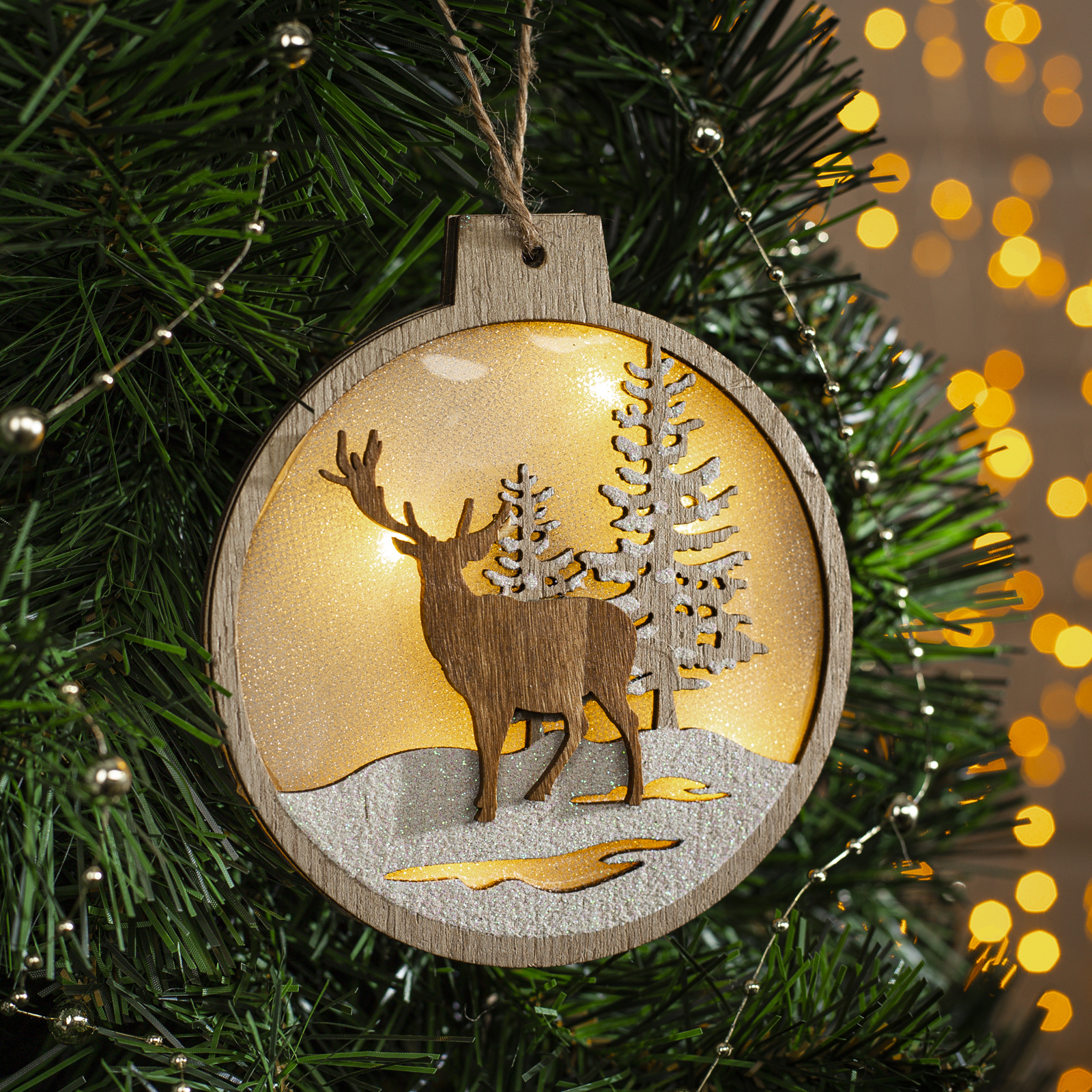 Изображение товара Елочная игрушка Fnb-085 Luazon lighting 13 см бежевый