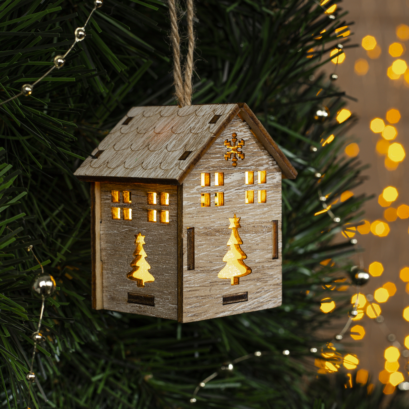 Изображение товара Елочная игрушка Fnb-066 Luazon lighting световая бежевый 7x5 см