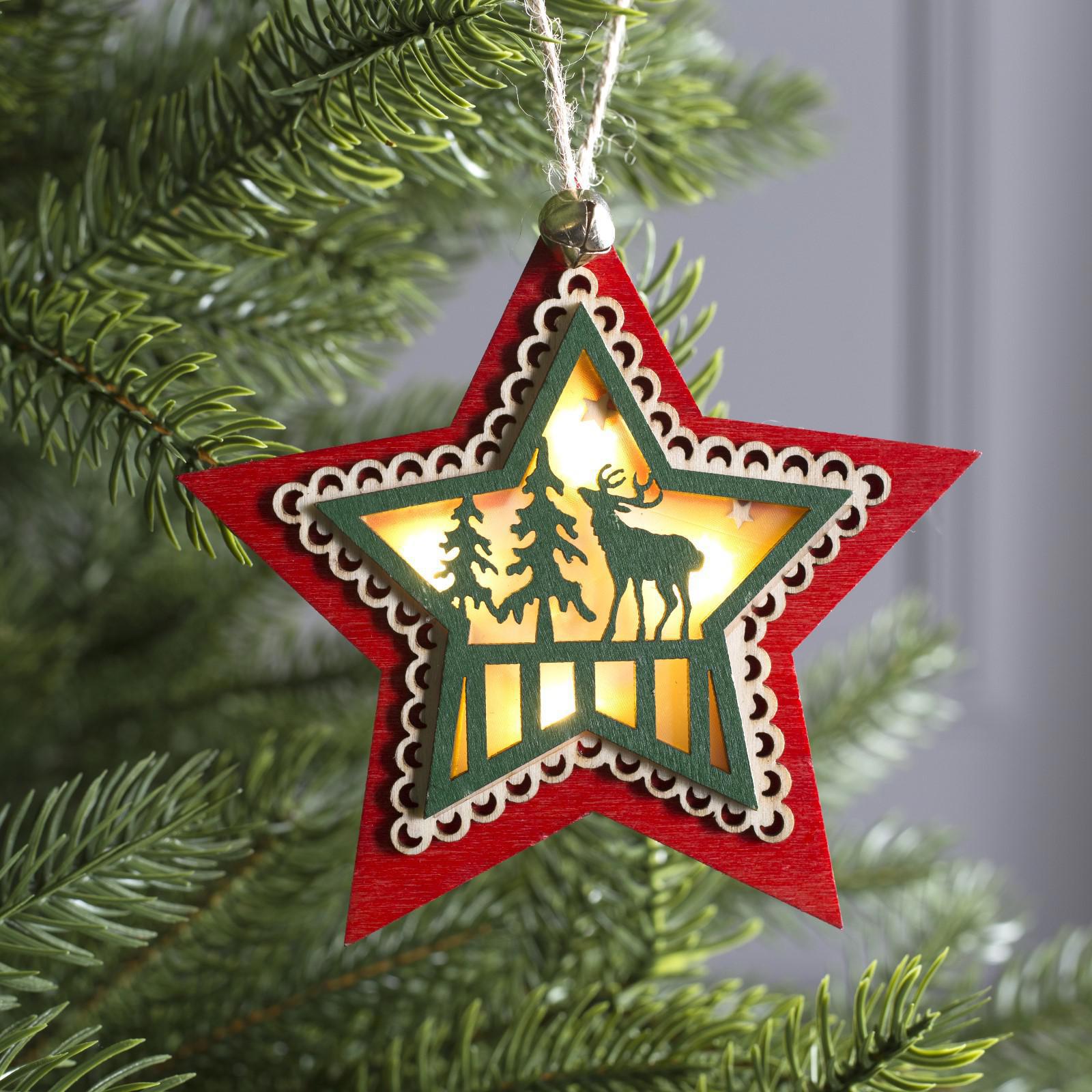 Изображение товара Ёлочная игрушка Fnb-210 Luazon lighting 10 см красная световая фигура