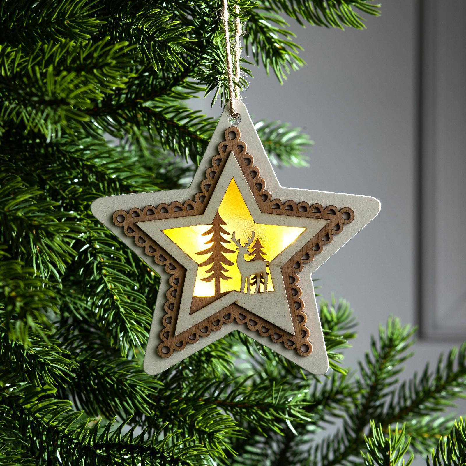 Изображение товара Елочная игрушка Luazon lighting Fnb-082 световая 13 см белая для праздников