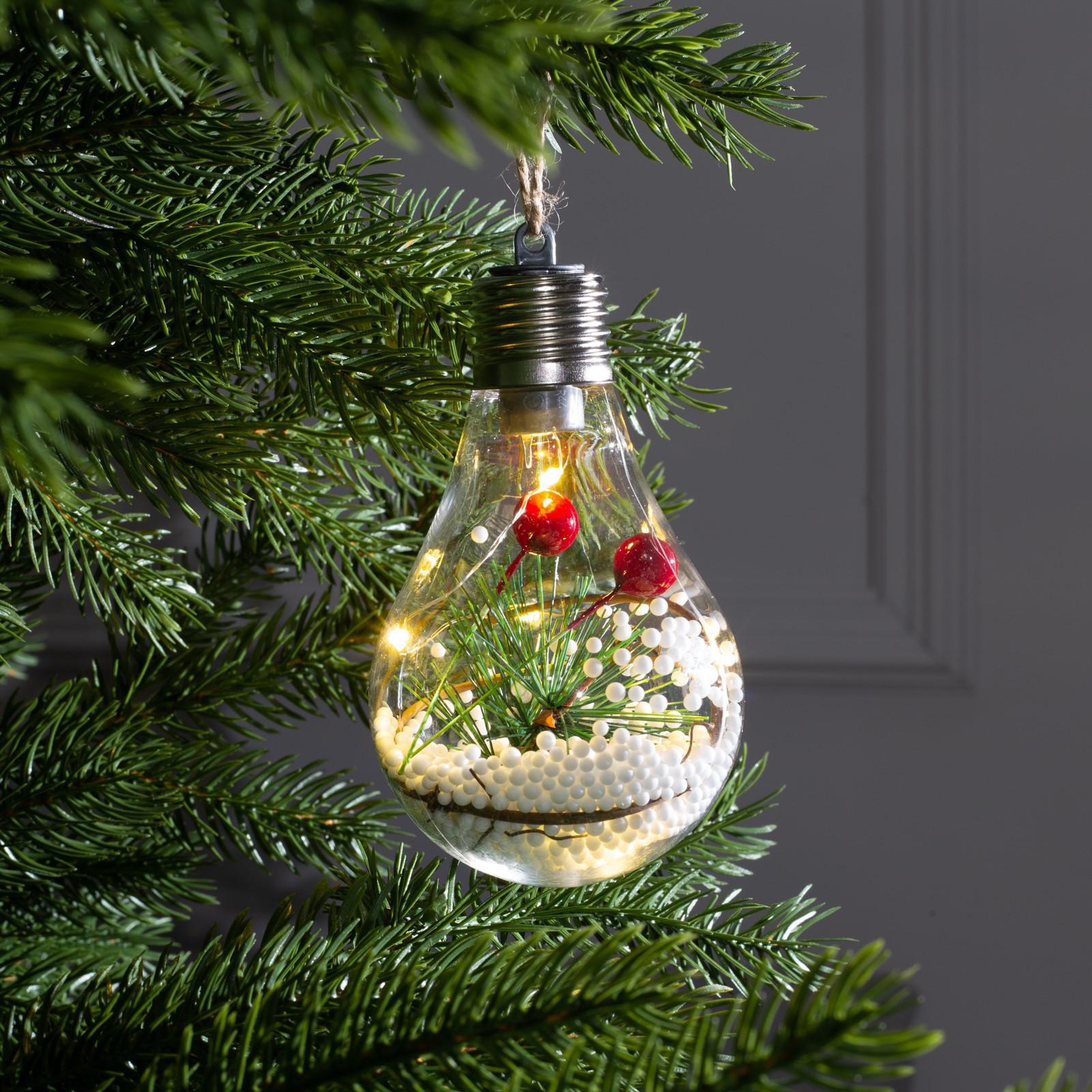 Изображение товара Елочная игрушка Еловая ветка Luazon Lighting 6.5 см бесцветный прозрачный