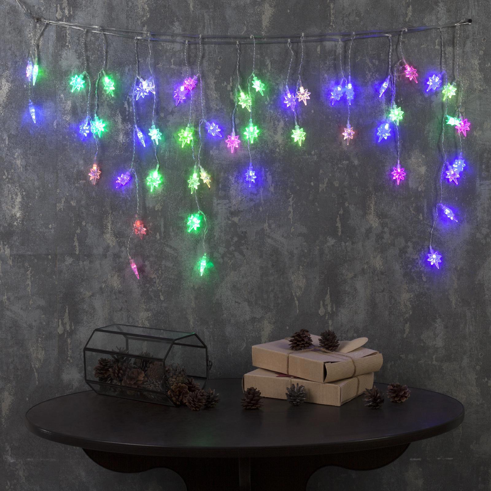 Изображение товара Электрогирлянда комнатная Luazon lighting 3556863 бахрома 1.8x1.8 м 48 ламп разноцветный 1 режим работы