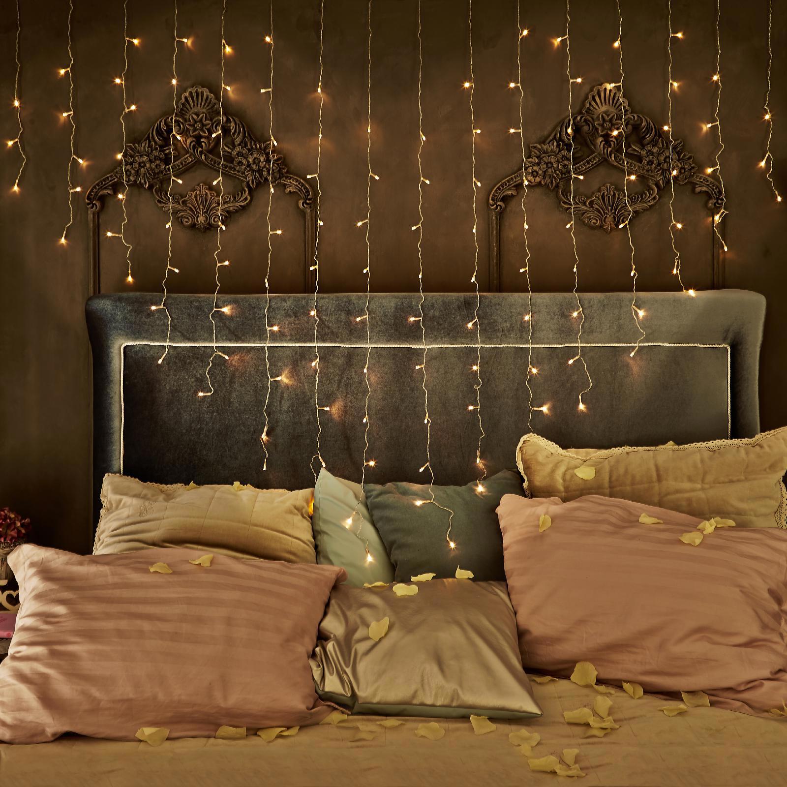 Изображение товара Электрогирлянда комнатная Luazon lighting бахрома 2x2 м 124 LED теплый белый 1 режим