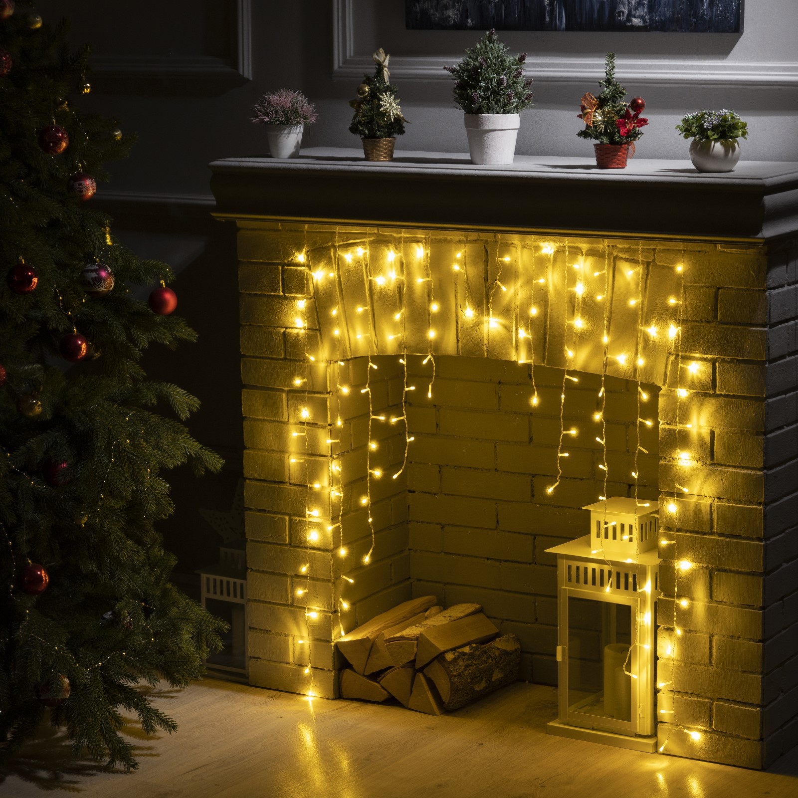 Изображение товара Электрогирлянда комнатная Luazon lighting 1 м 126 LED теплый белый 8 режимов IP20