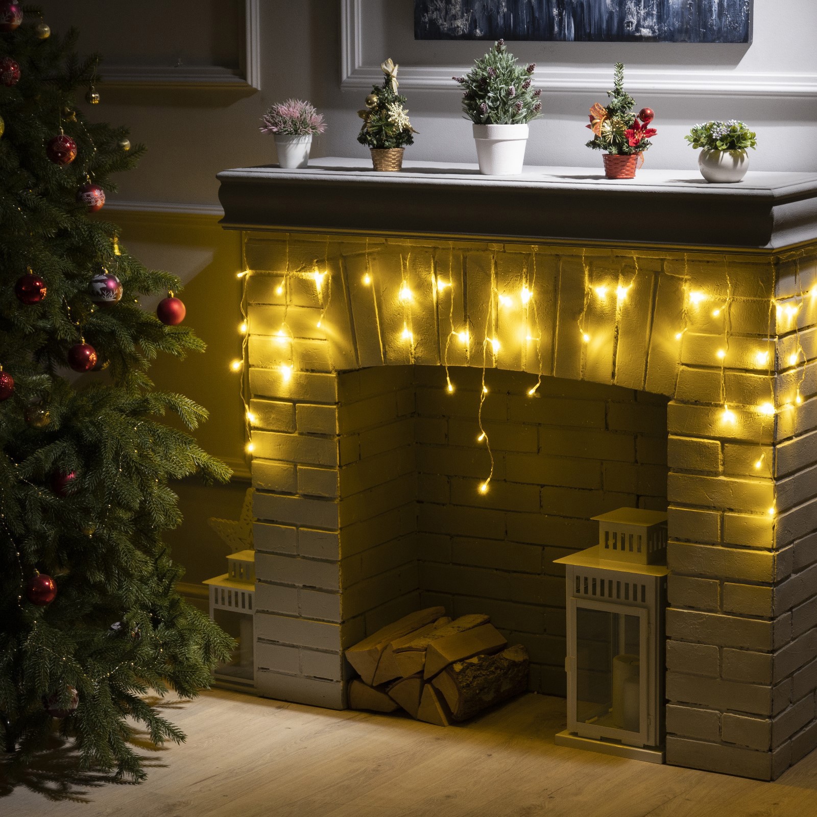 Изображение товара Электрогирлянда комнатная Luazon lighting 1.8x0.5 м 48 LED теплая белая 8 режимов