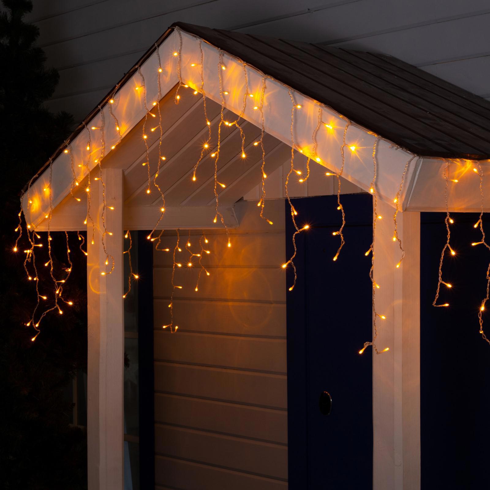 Изображение товара Электрогирлянда бахрома Luazon lighting 4 м 180 LED желтая IP44 8 режимов