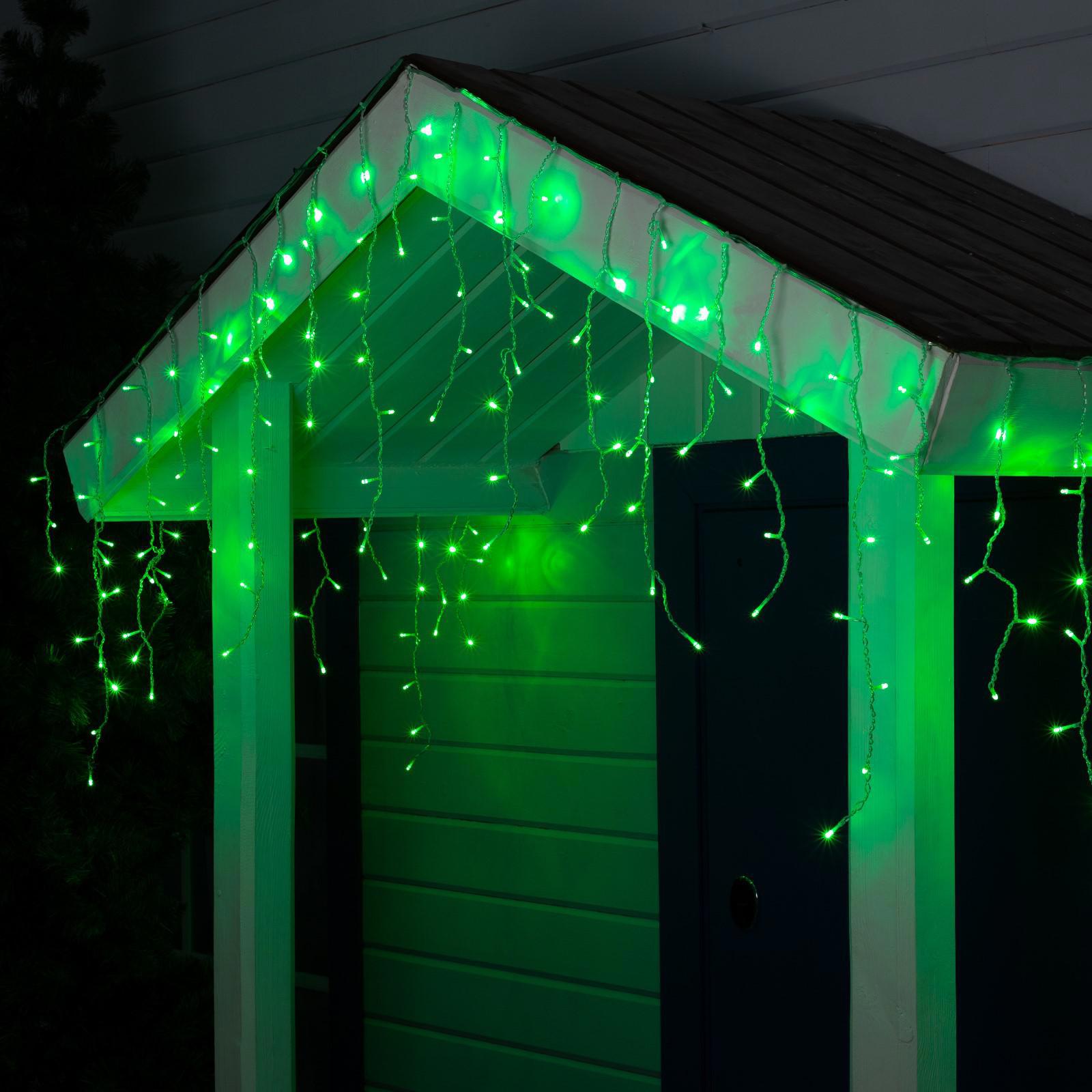 Изображение товара Электрогирлянда универсальная Luazon lighting 187268 бахрома 4x4 м 180 ламп зеленый 8 режимов работы