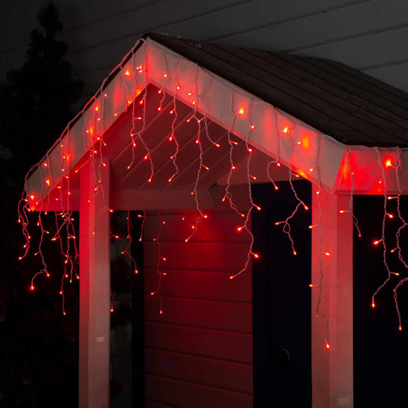 Изображение товара Электрогирлянда бахрома Luazon lighting 3 м 160 LED красное мерцание IP44