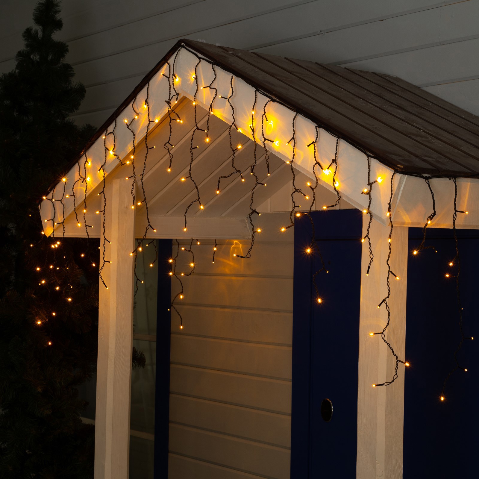 Изображение товара Электрогирлянда бахрома 3x3 м 160 LED желтая уличная и внутренняя