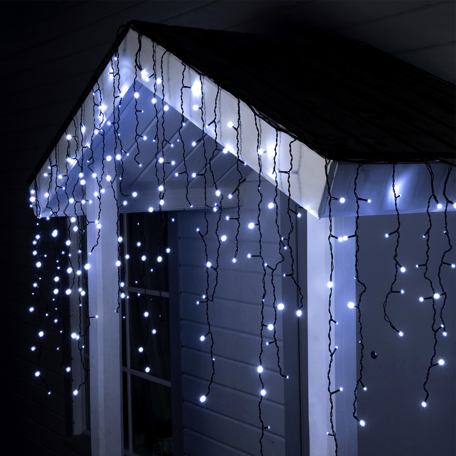 Изображение товара Электрогирлянда бахрома 3x3 м 232 LED белый холодный свет IP44