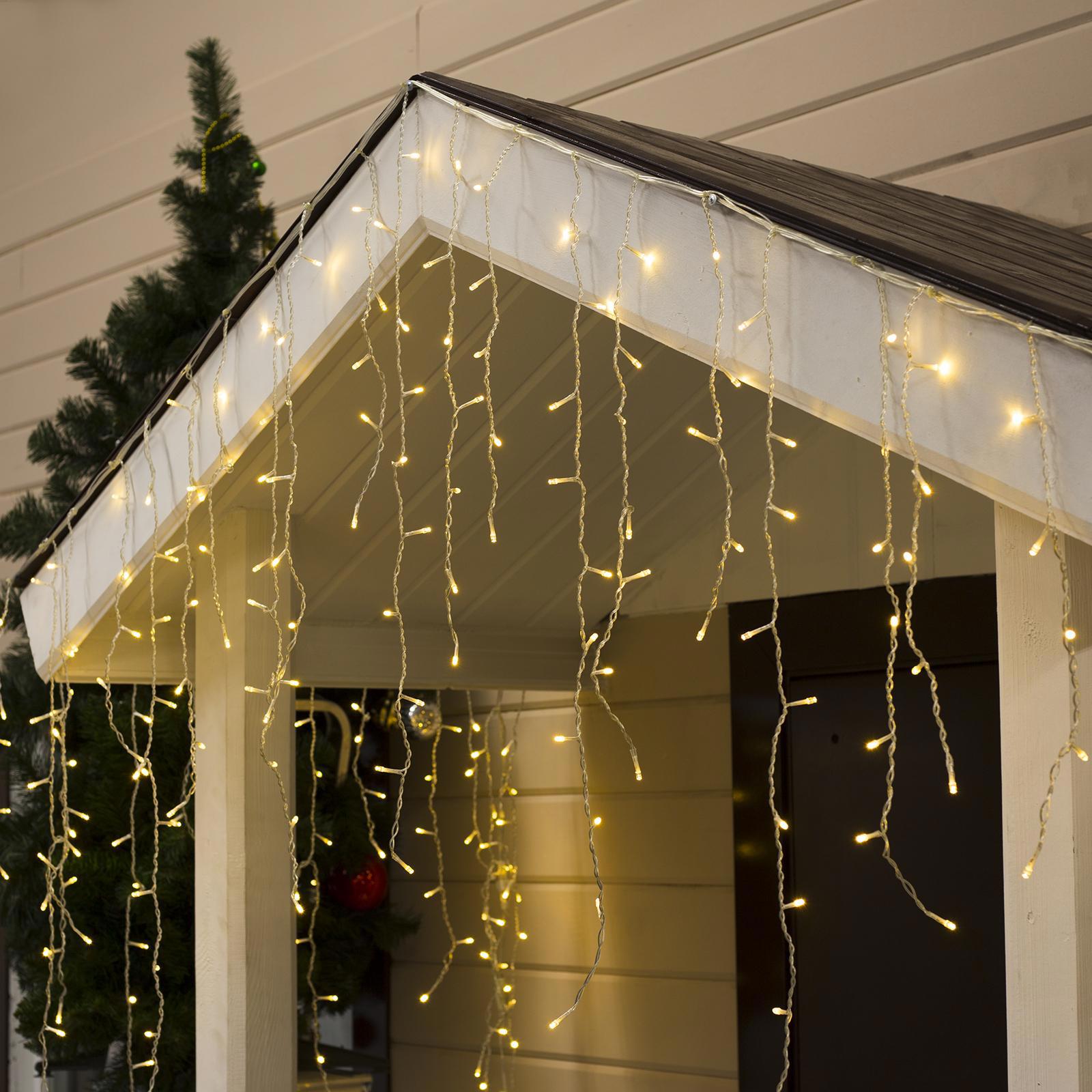 Изображение товара Электрогирлянда универсальная Luazon lighting 2361650 бахрома 3x3 м 232 ламп теплый белый 1 режим работы