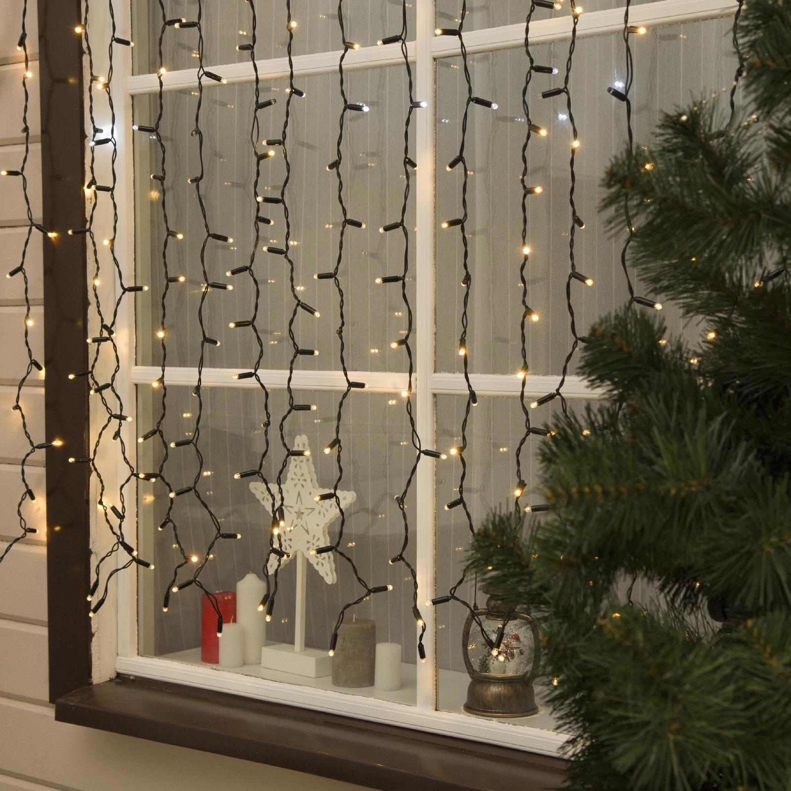 Изображение товара Электрогирлянда занавес 2x2 м 360 LED теплый белый IP65 на работу от сети 220 В