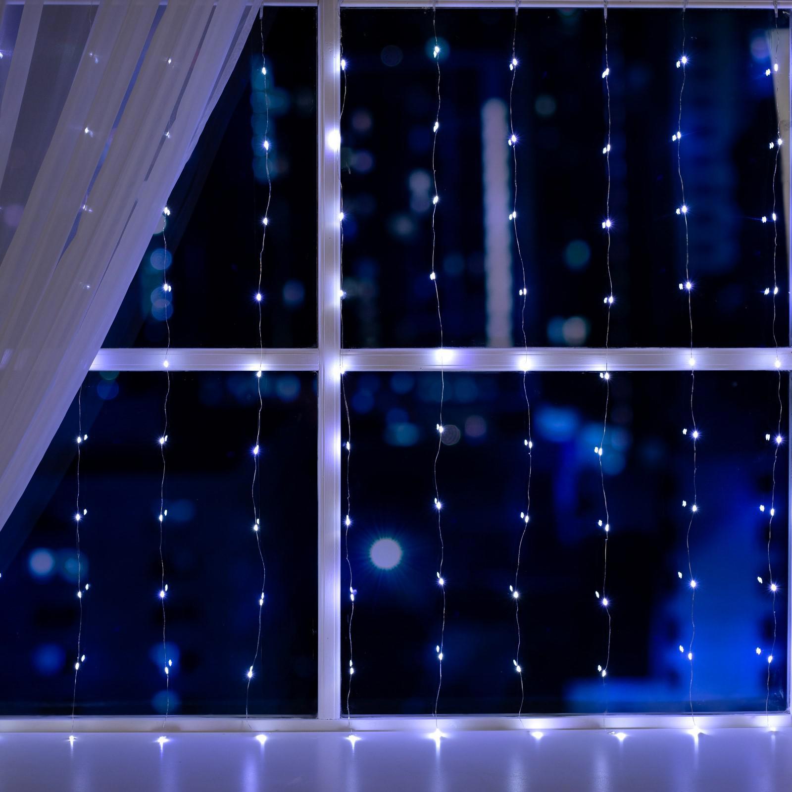 Изображение товара Электрогирлянда занавес 1x1 м 100 LED IP44 белый холодный свет универсальная