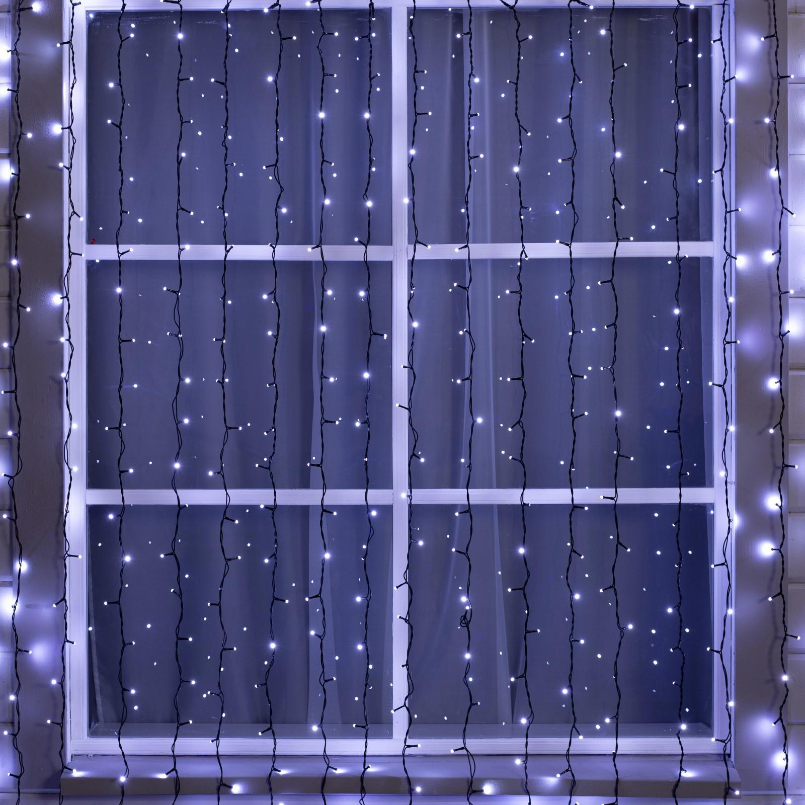 Изображение товара Электрогирлянда занавес 2x2 м 760 LED IP44 белый свет для улицы и интерьера