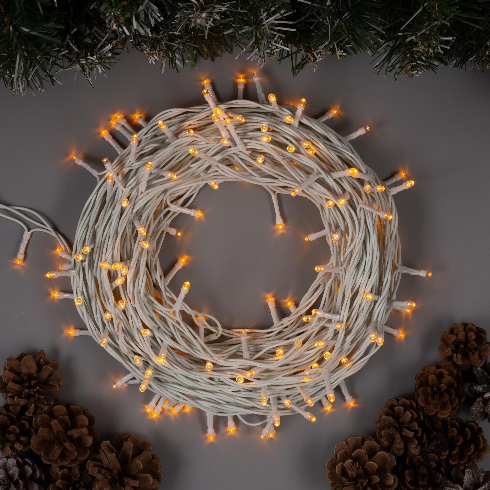 Изображение товара Электрогирлянда нить 20 м 200 LED IP44 тепло-белая Luazon lighting