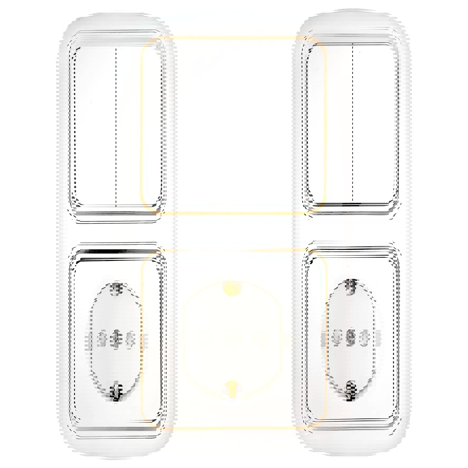 Изображение товара Блок выключатель с розеткой BYLECTRICA Гармония люкс 2В-РЦ-559