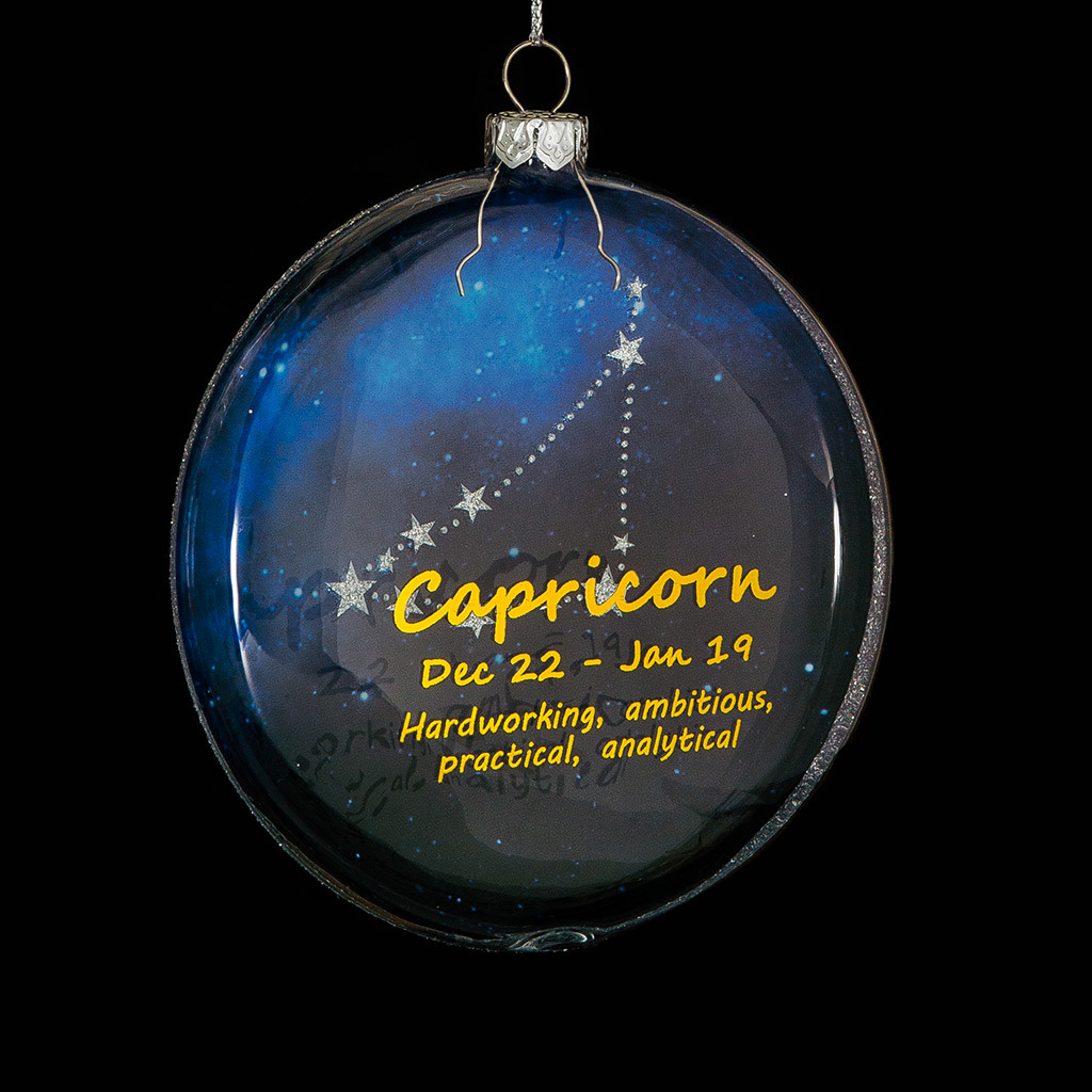 Изображение товара Елочная игрушка Козерог медальон 10 см разноцветная стекло украшение для ёлки