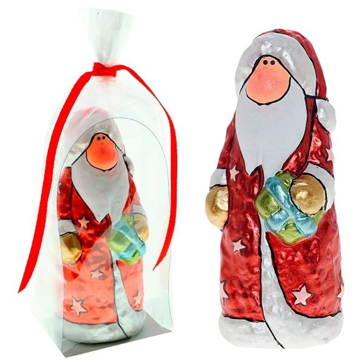 Изображение товара Новогоднее украшение Санта 3.5х8х3.5 см красный керамический декор