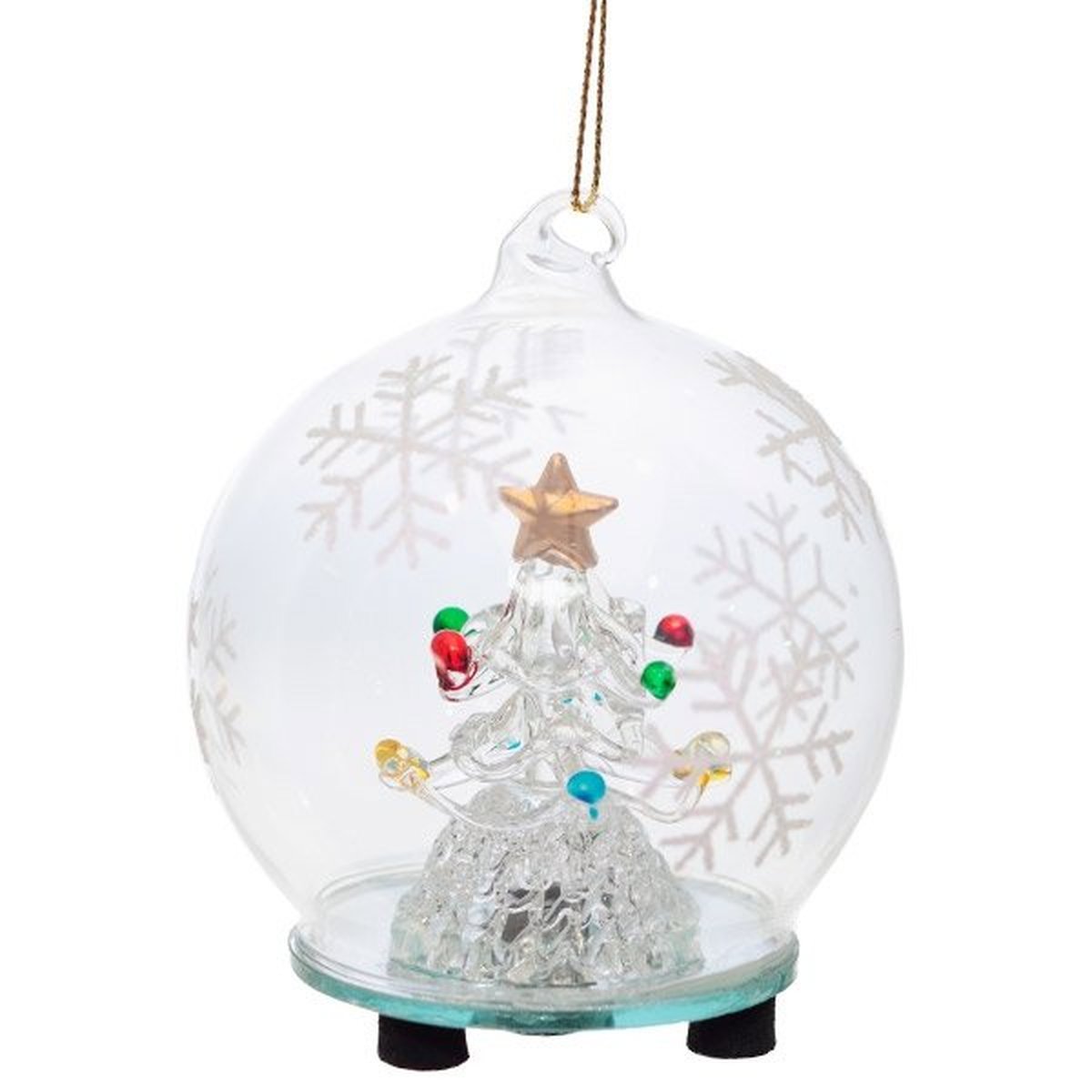 Изображение товара Новогоднее украшение Елка в шаре 8x9.5 см стеклянное с подсветкой