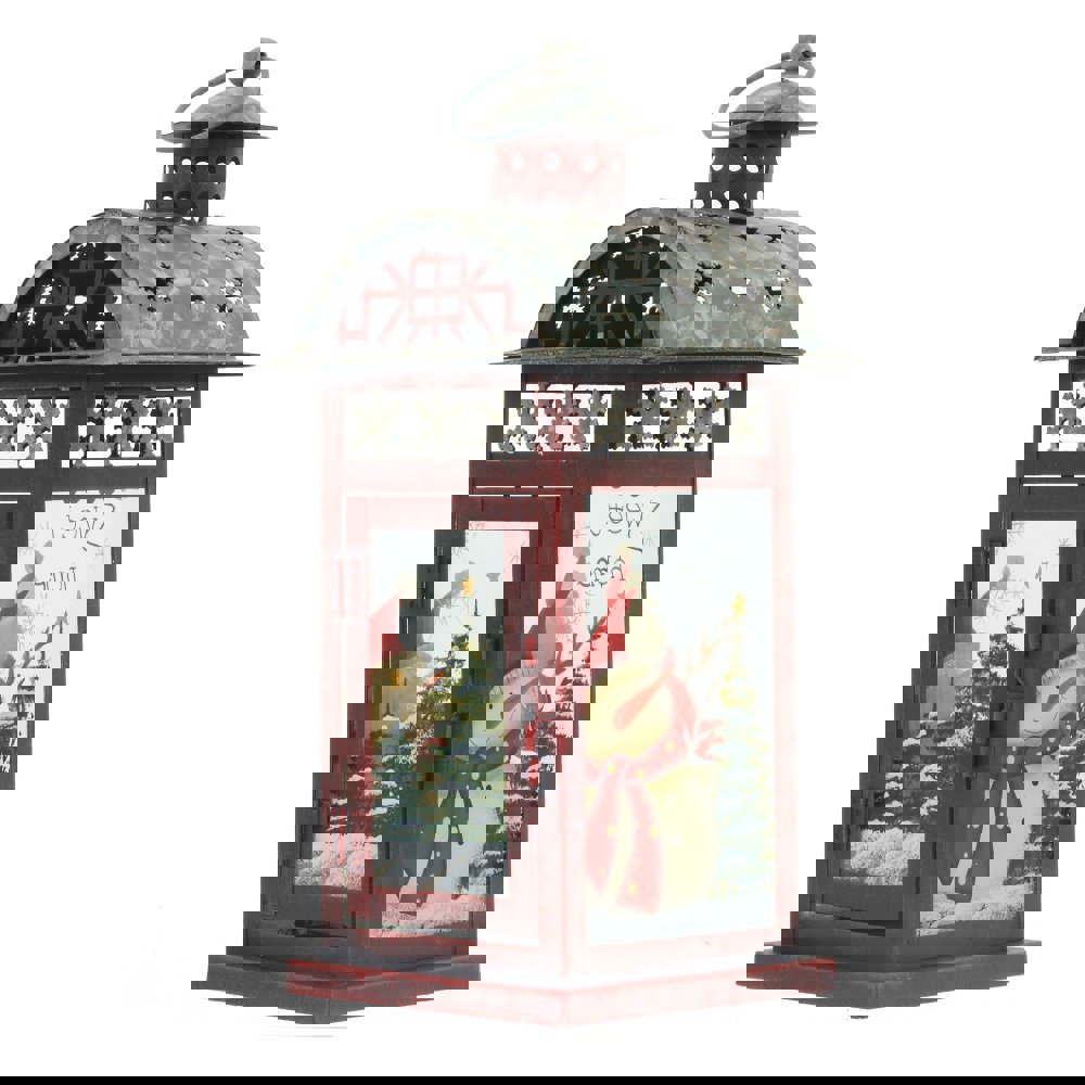 Изображение товара Новогоднее украшение Фонарик 19x44.5x19 см красный подсвечник для праздника