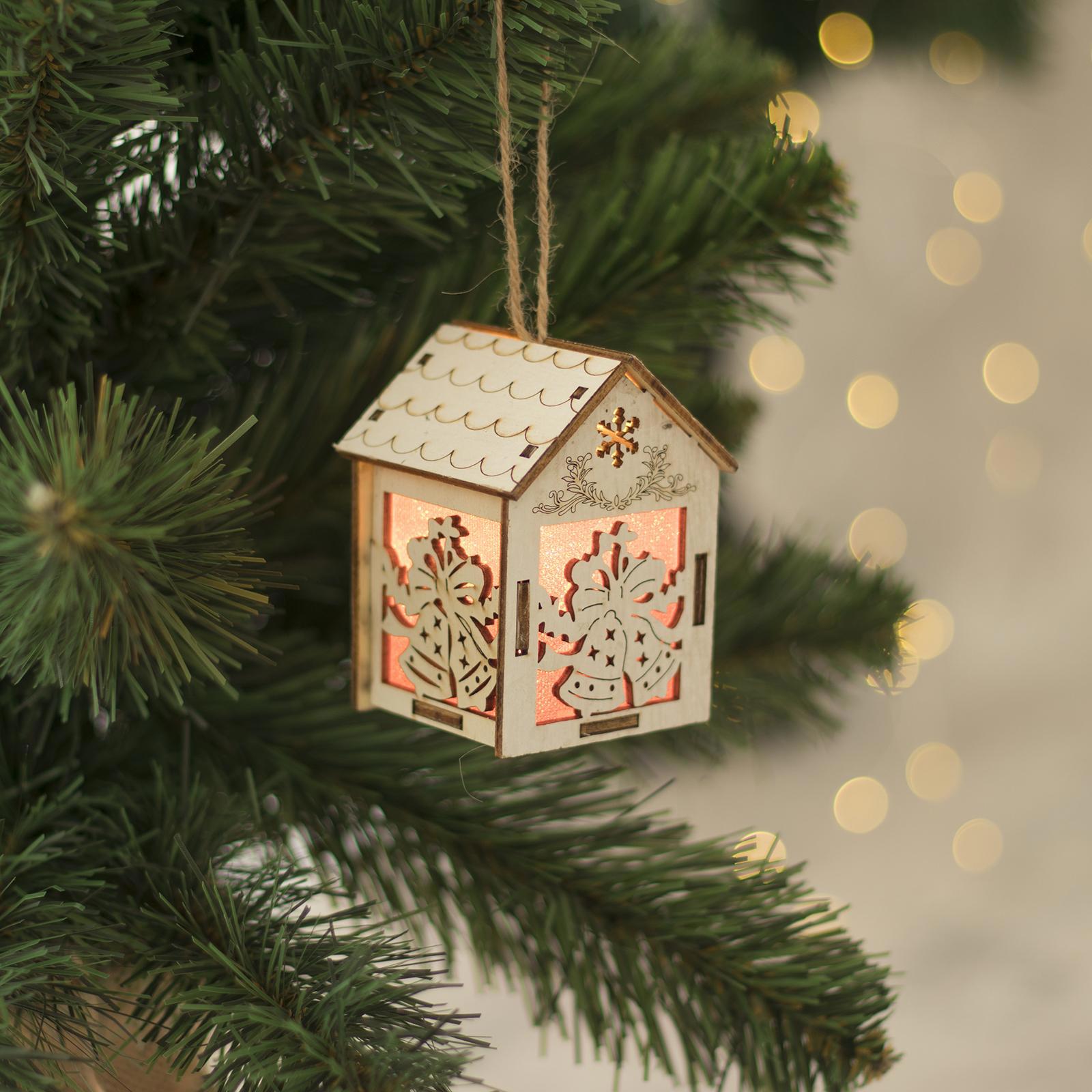 Изображение товара Елочная световая игрушка LUAZON LIGHTING Fnb-074 бежевый 6x6.5 см для новогоднего декора