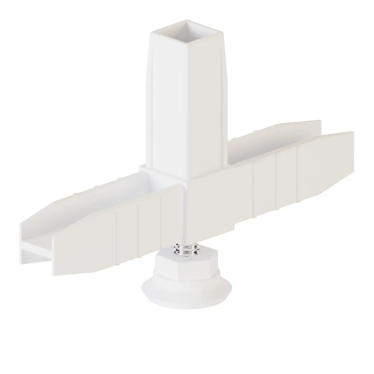 Коннектор для штанги 3 Лофт 2D с регулируемой опорой алюминий цвет белый