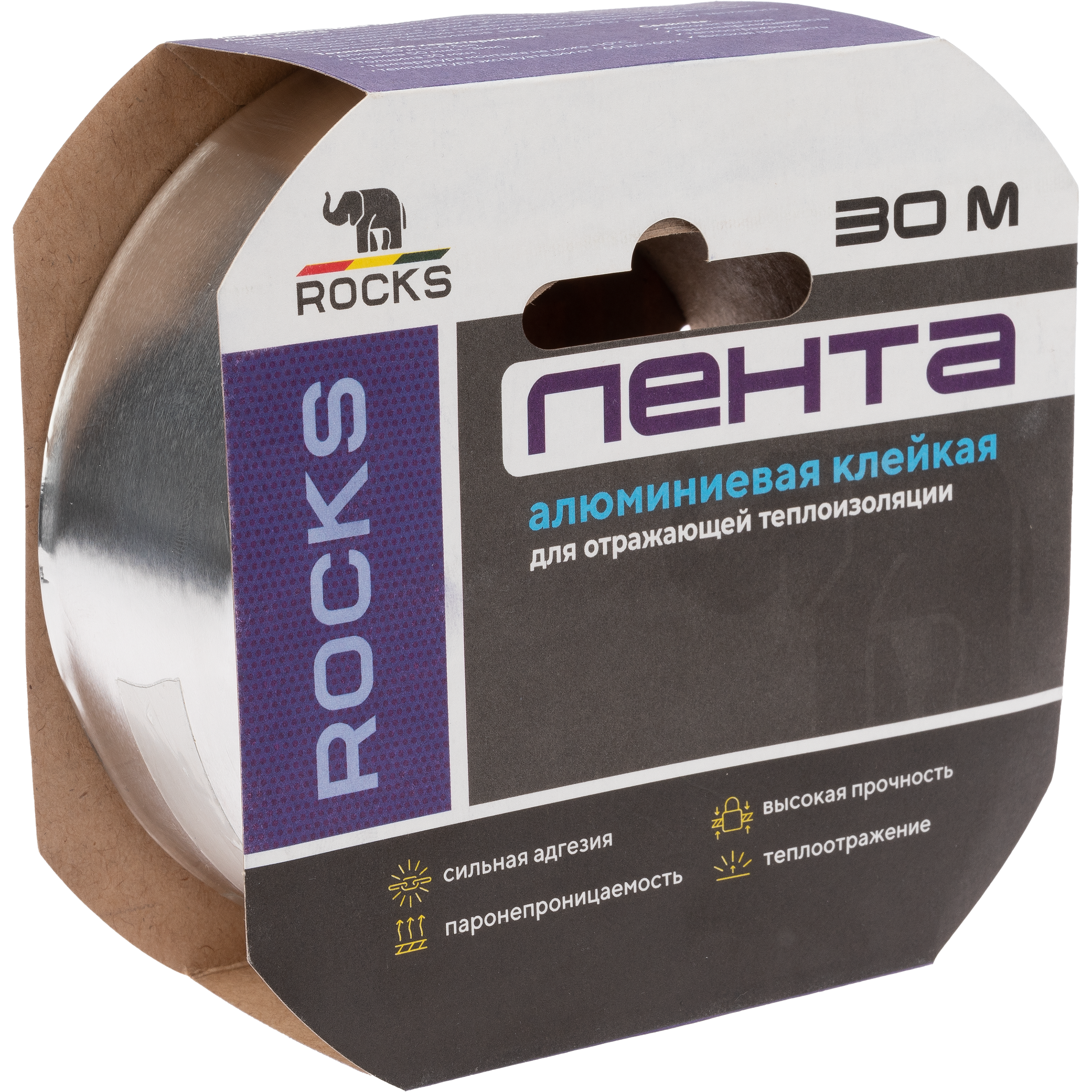 Изображение товара Лента алюминиевая самоклеящаяся Rocks 50 мм x 30 м
