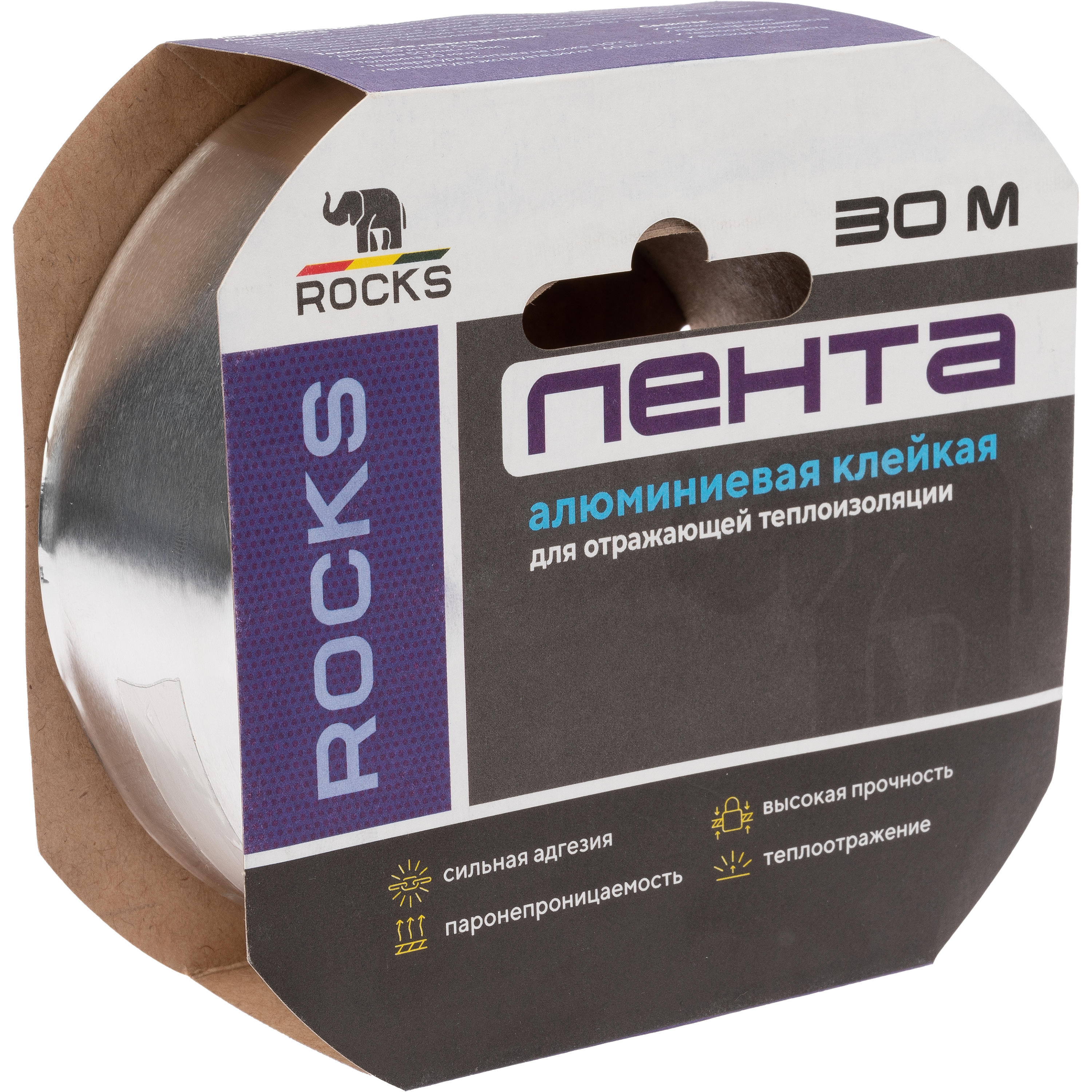 Лента алюминиевая самоклеящаяся Rocks 50 мм x 30 м