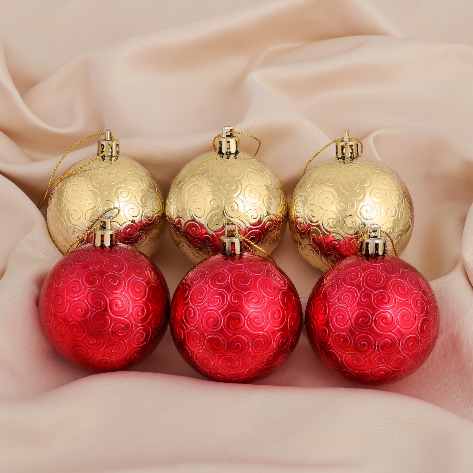 Изображение товара Набор елочных шаров Зимнее волшебство Ажурный блеск 6 см 6 шт декоративные украшения