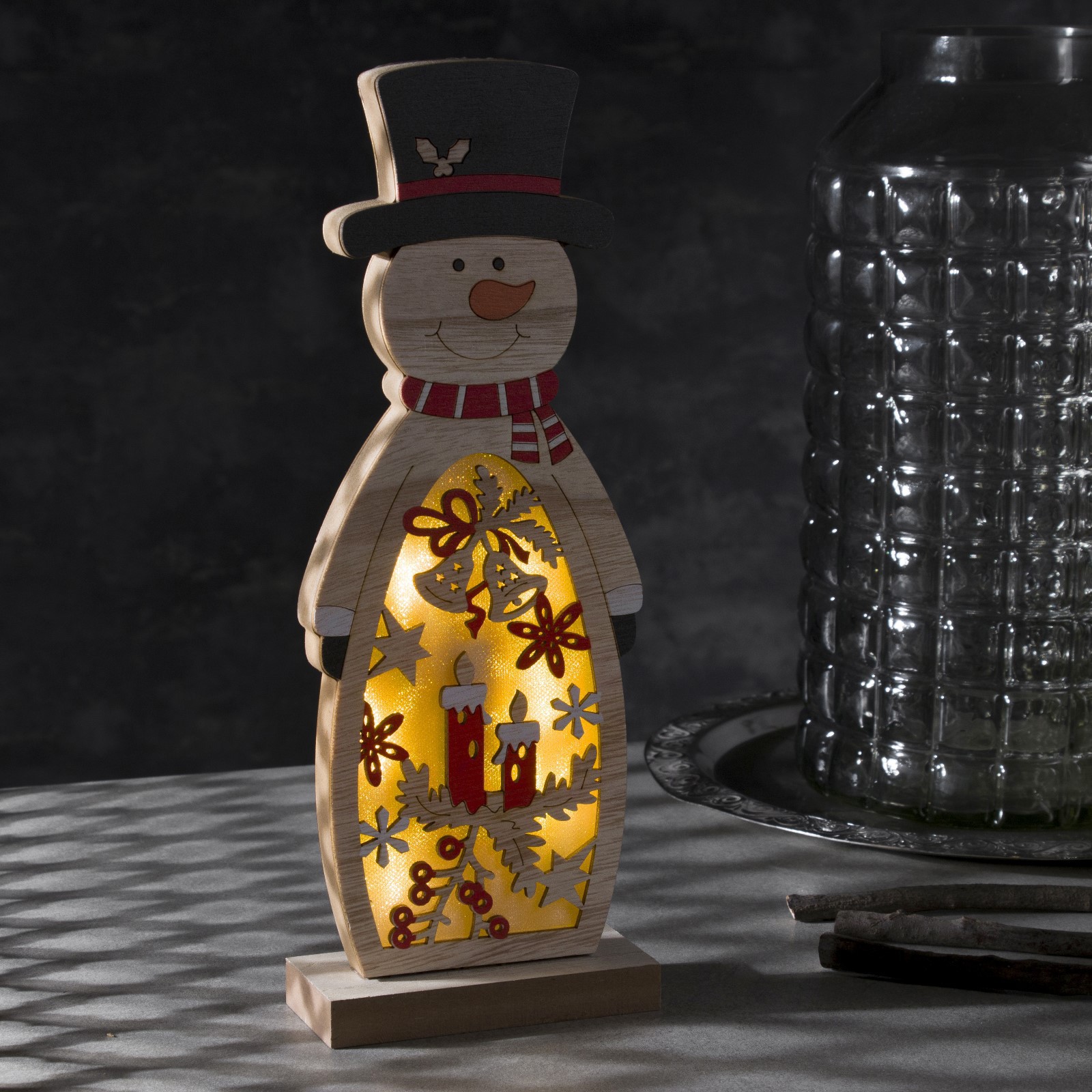 Изображение товара Светящаяся электрическая фигура снеговик LUAZON LIGHTING 4364331 для праздников интерьера