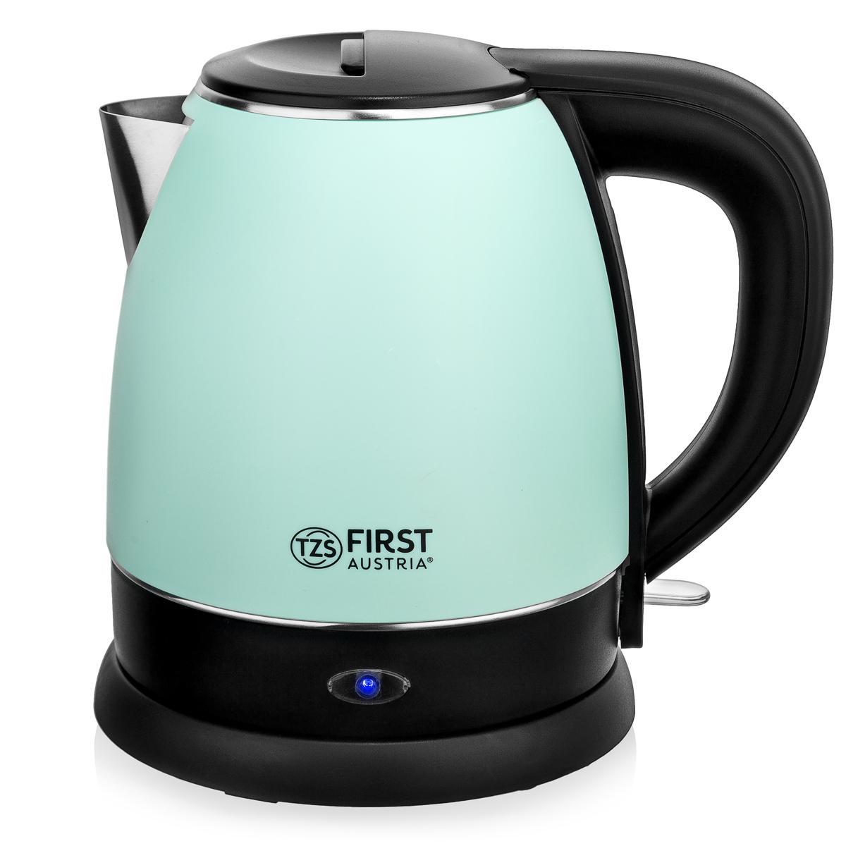Изображение товара Электрический чайник FIRST FA-5407-3-GN 1.2 л пластиковый зеленый белый корпус с двойными стенками