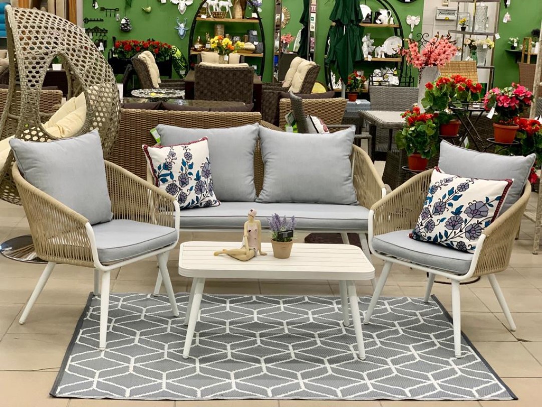 Изображение товара Комплект садовой мебели для отдыха Jiangsu Neapol 4 места, алюминий и ПВХ