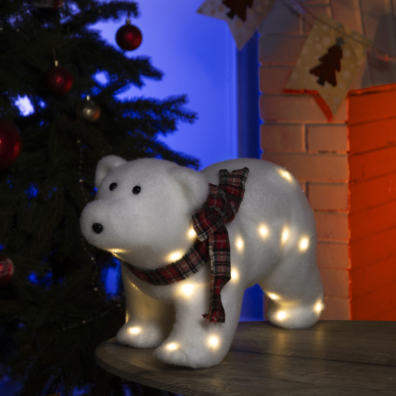 Изображение товара Светящаяся электрическая фигура медведь 45x25x20 см с светодиодами и теплым свечением