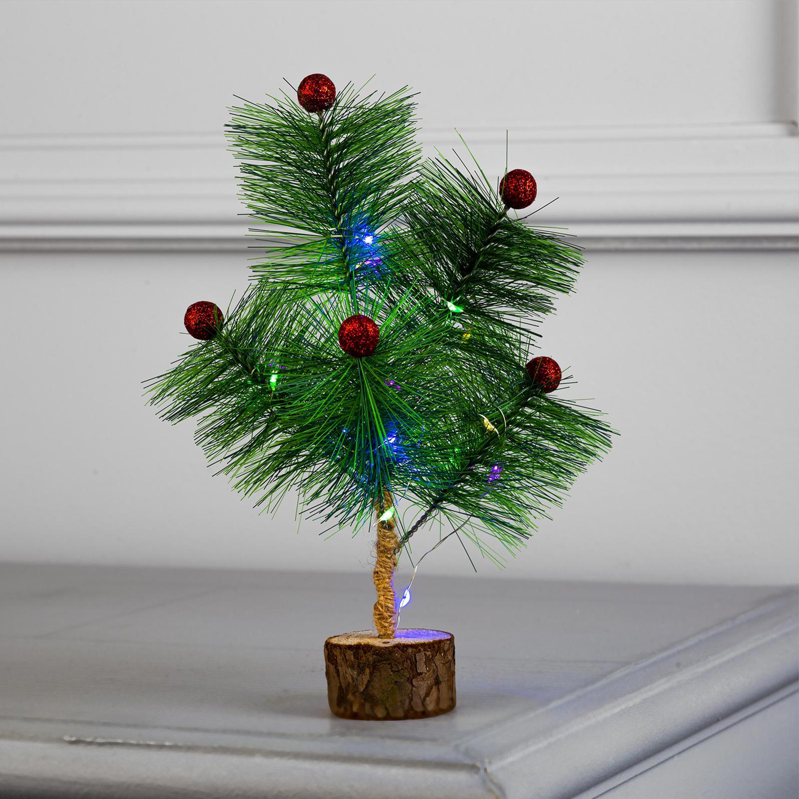 Изображение товара Светящаяся электрическая фигура Ель с гирляндой для дома Luazon lighting 10 ламп h 22 см зеленый