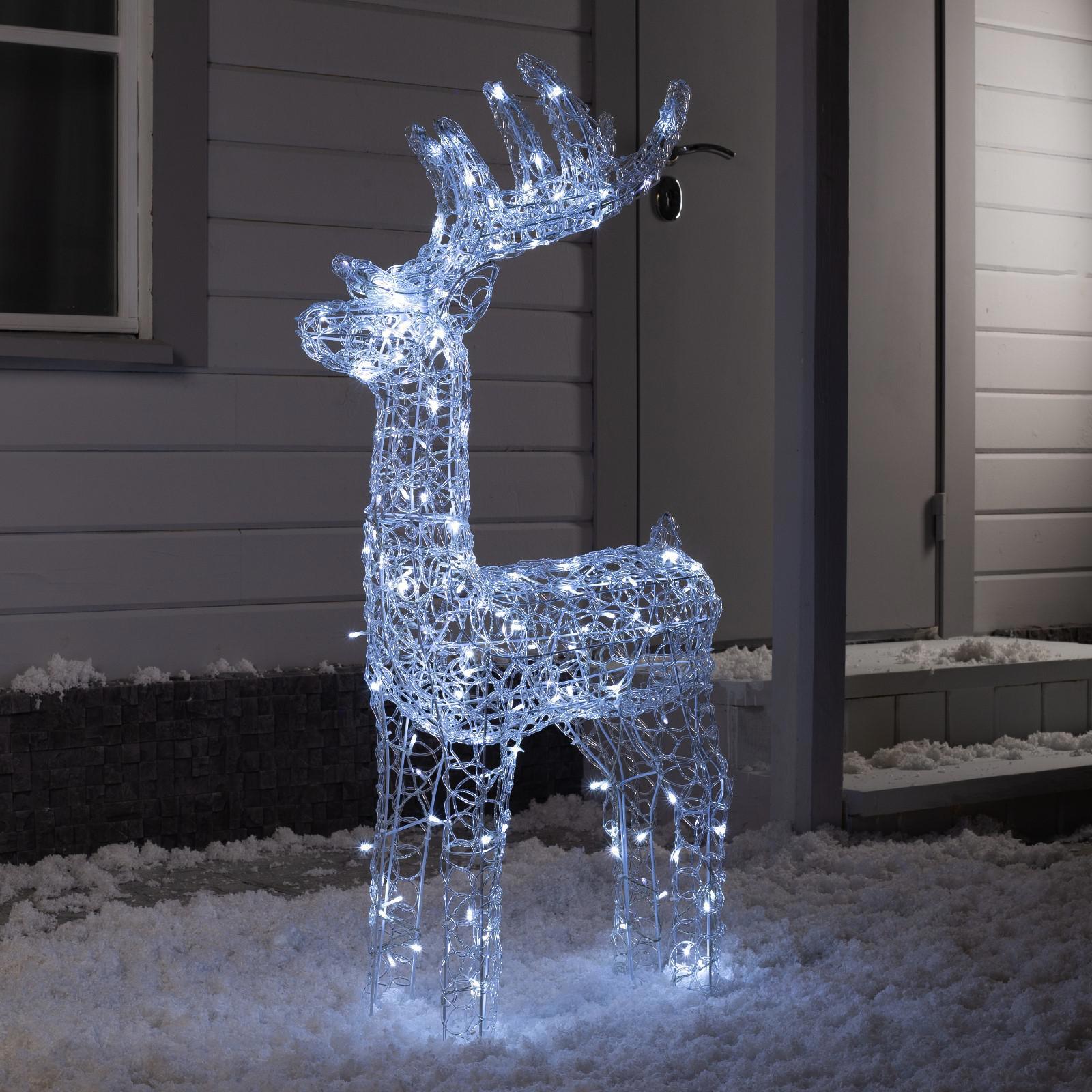 Изображение товара Светящаяся электрическая фигура олень, мерцание, 105 см, белый свет