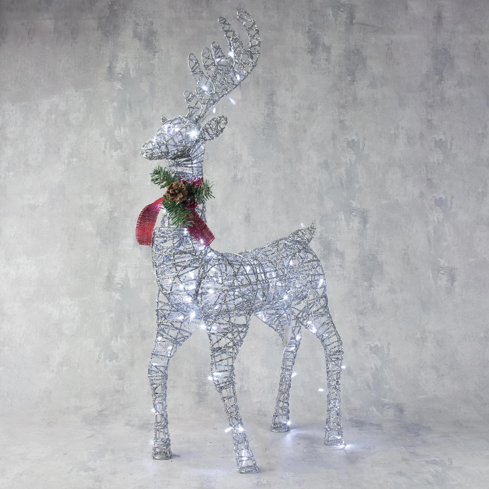 Изображение товара Светящаяся электрическая фигура олень 50x85x18 см с мерцанием для улицы и интерьера